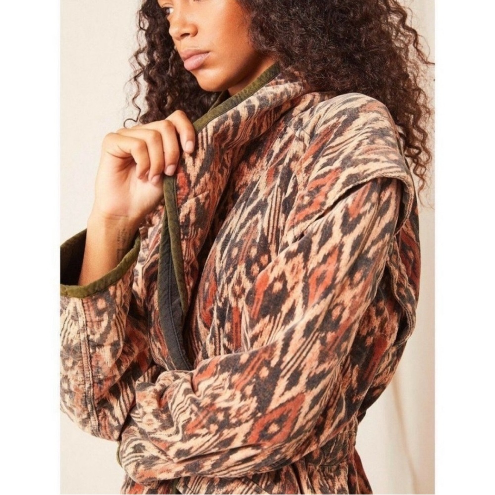 Free People Ada Quilted Boho Print micro Corduroy Jacket / Coat